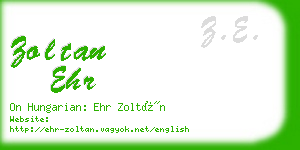 zoltan ehr business card